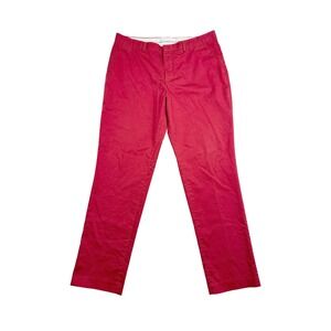 Express Slim Fit Stretch Chinos Dress Pants Mens 34x32 Red Flat Front Casual